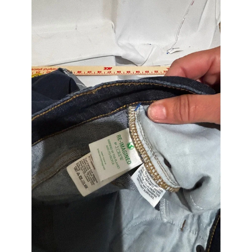 J.Crew 10 High-Rise Skinny Denim Shorts Bermuda‎ Long Dark Wash Raw Hem 29T mod